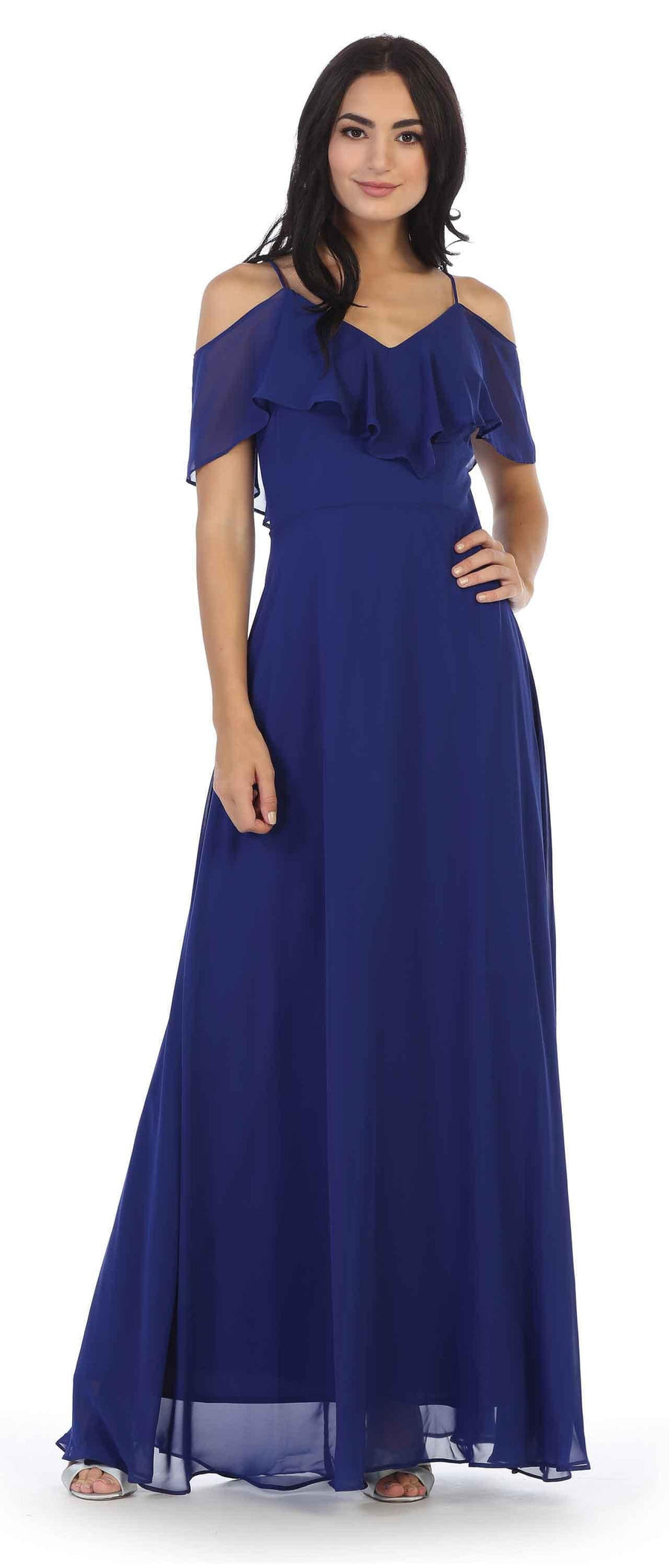 Long Off Shoulder Formal Bridesmaids Chiffon Dress Sale