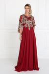 Long Formal Cape Sleeves Dress - The Dress Outlet Elizabeth K