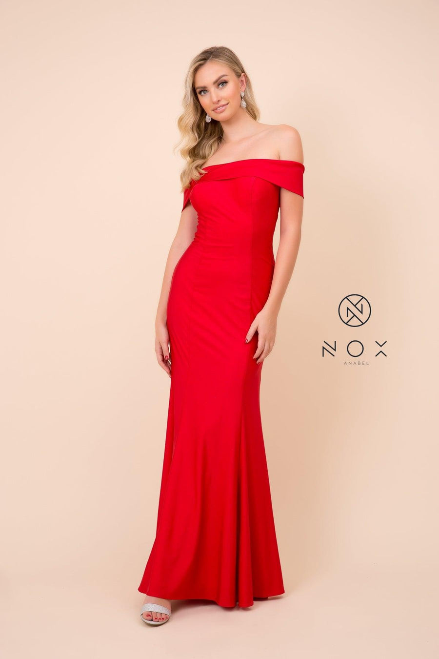 Long Formal Dress Off Shoulder Evening Gown - The Dress Outlet Nox Anabel