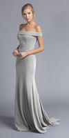 Long Formal Fitted Off Shoulder Evening Prom Dress - The Dress Outlet