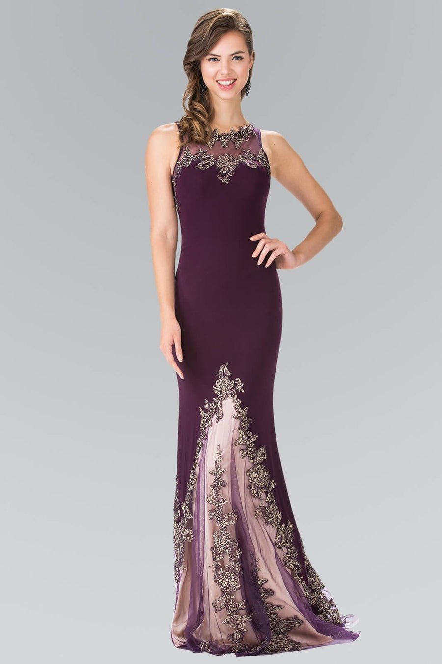 Long Formal Fitted Prom Dress Evening Gown - The Dress Outlet Elizabeth K