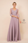 Long Formal Gown Embellished Bodice Dress - The Dress Outlet Nox Anabel