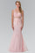 Long Formal Mock 2 Piece Blush Prom Dress - The Dress Outlet Elizabeth K