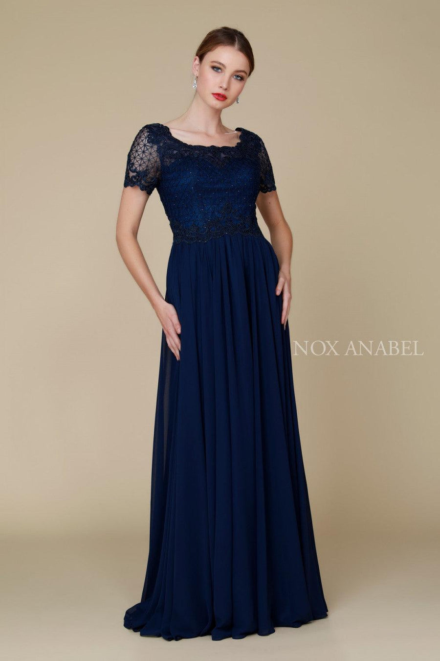 Long Formal Mother of the Bride Dress - The Dress Outlet Nox Anabel