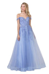 Long Formal Off Shoulder Evening Prom Ball Gown - The Dress Outlet