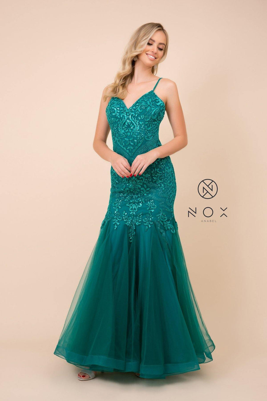 Long Fitted Prom Dress Evening Gown - The Dress Outlet Nox Anabel