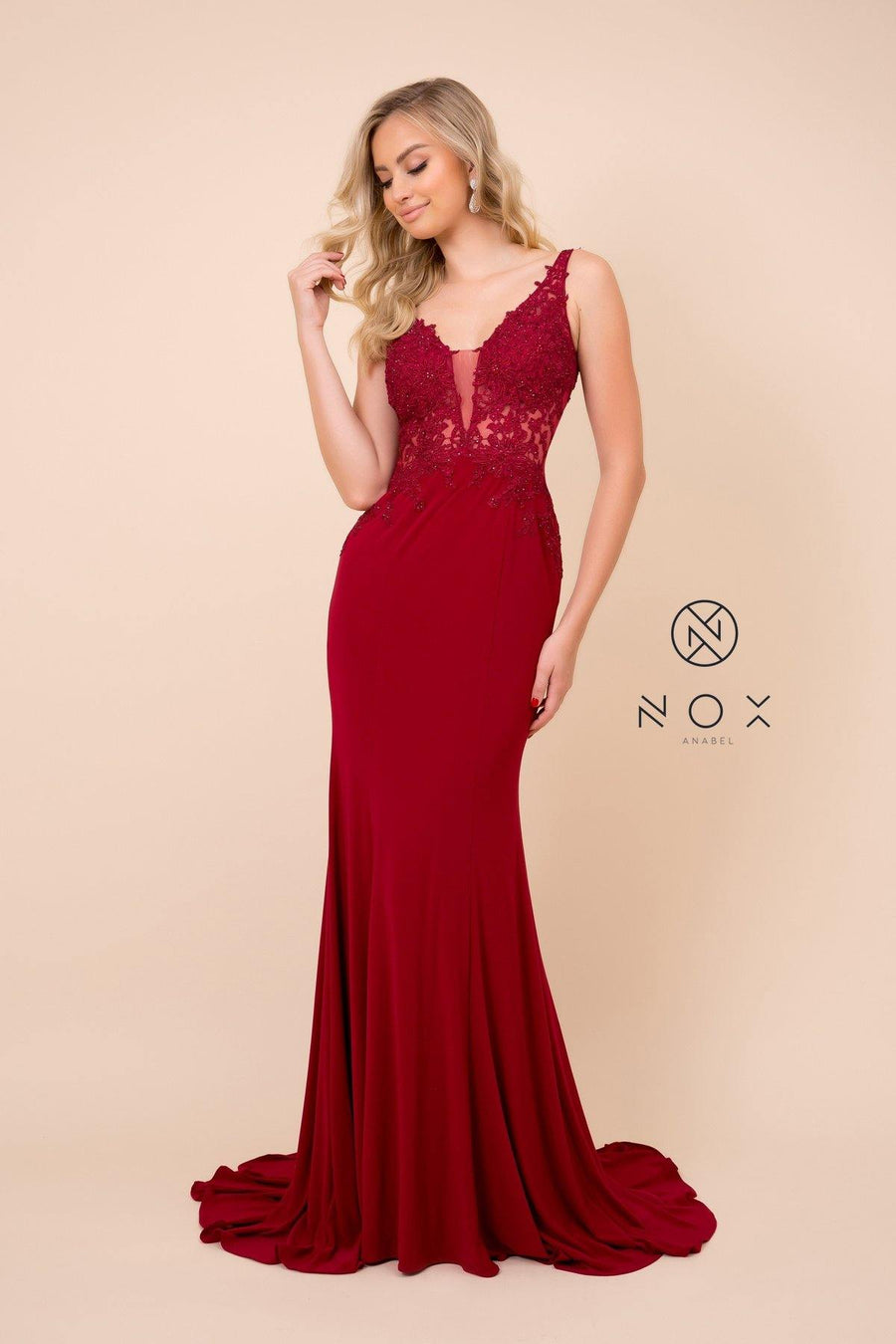 Long Fitted Prom Dress Evening Gown - The Dress Outlet Nox Anabel