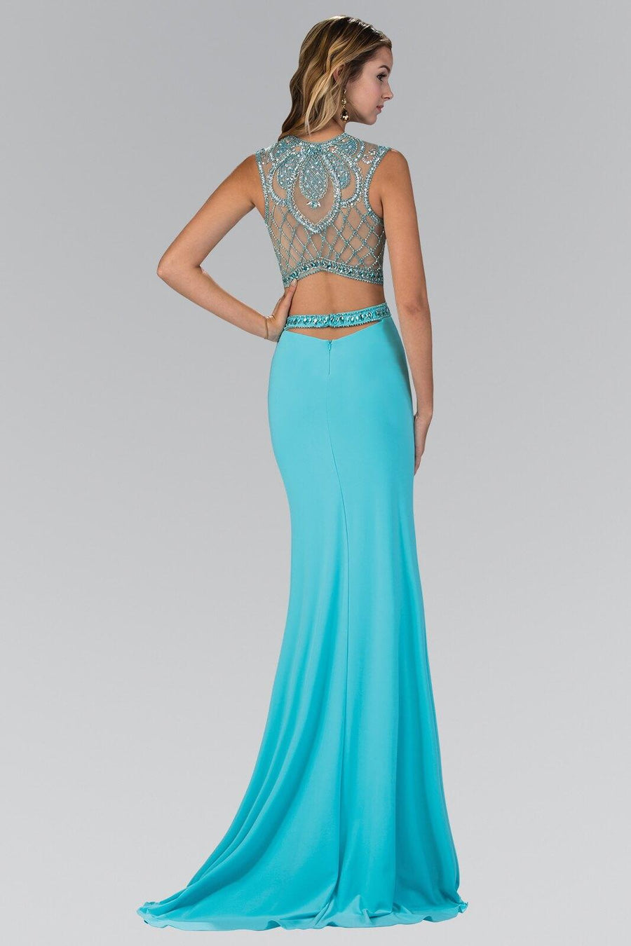 Long Formal Prom Dress Evening Gown with Side Slit - The Dress Outlet Elizabeth K