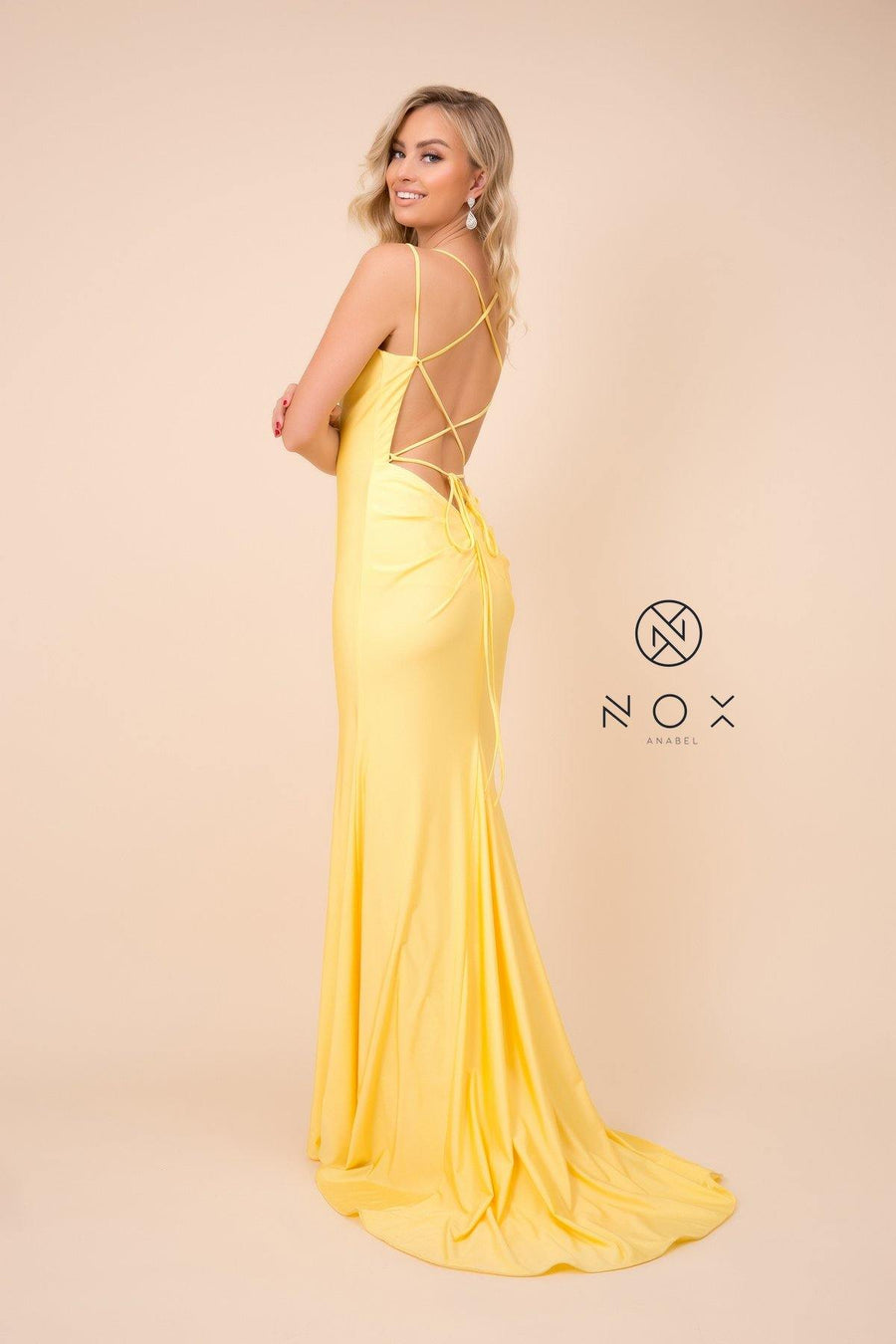 Long  Formal Prom Fitted Evening Dress - The Dress Outlet Nox Anabel