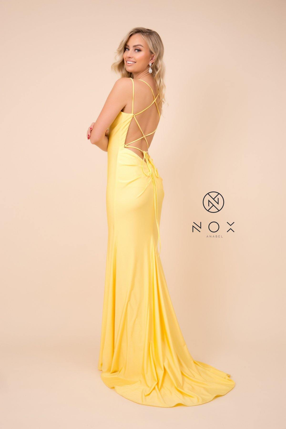 Long  Formal Prom Fitted Evening Dress - The Dress Outlet Nox Anabel