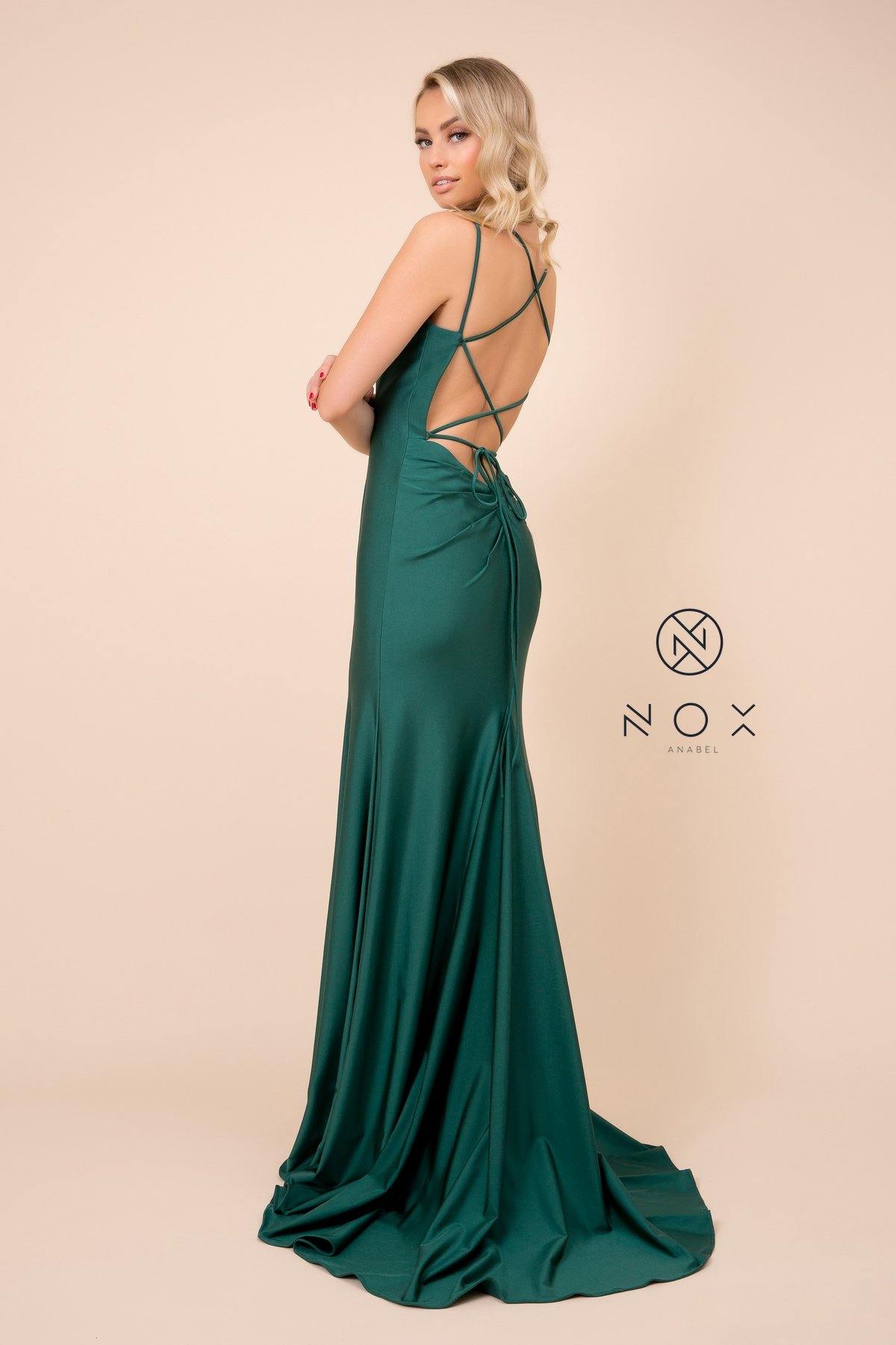 Long  Formal Prom Fitted Evening Dress - The Dress Outlet Nox Anabel