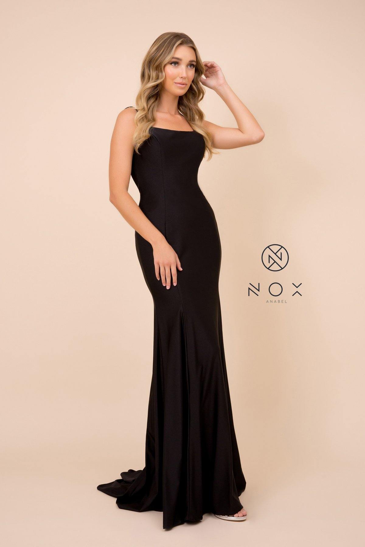 Long  Formal Prom Fitted Evening Dress - The Dress Outlet Nox Anabel