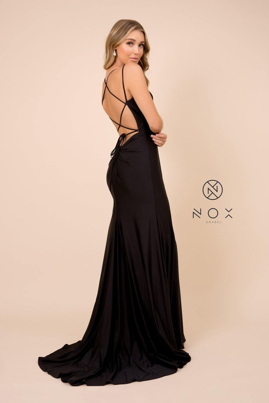 Long  Formal Prom Fitted Evening Dress - The Dress Outlet Nox Anabel