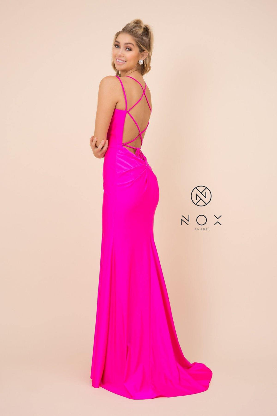 Long  Formal Prom Fitted Evening Dress - The Dress Outlet Nox Anabel