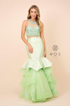 Long Fitted Prom Two Piece Gown Mermaid Dress - The Dress Outlet Nox Anabel