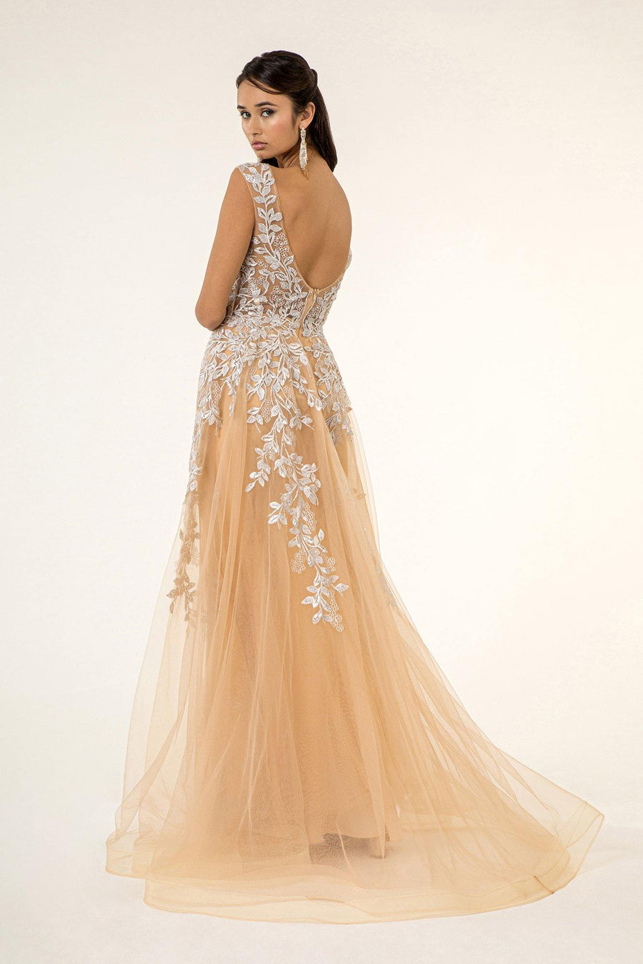 Long Formal Sleeveless A Line Evening Prom Dress - The Dress Outlet