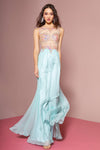 Long Formal Sleeveless Beaded Chiffon Prom Evening Dress - The Dress Outlet Elizabeth K