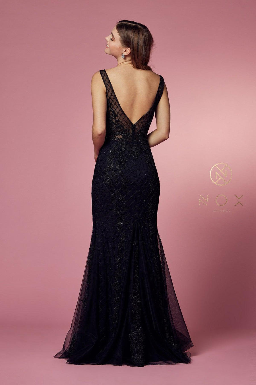 Long Formal Sleeveless Mermaid Prom Dress Black