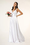 Long Formal Sleeveless Satin Prom Dress - The Dress Outlet