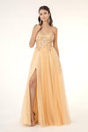 Long Formal Spaghetti Strap A Line Prom Dress - The Dress Outlet