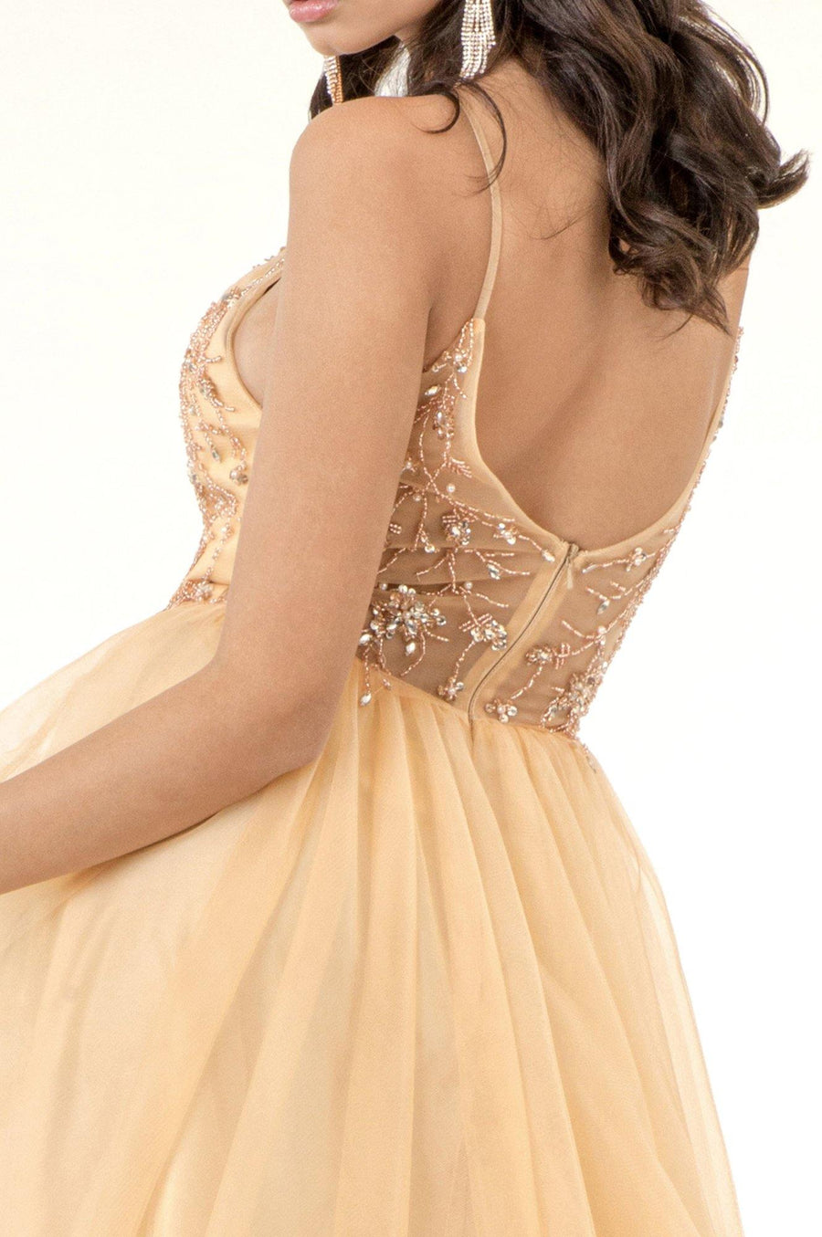 Long Formal Spaghetti Strap A Line Prom Dress - The Dress Outlet