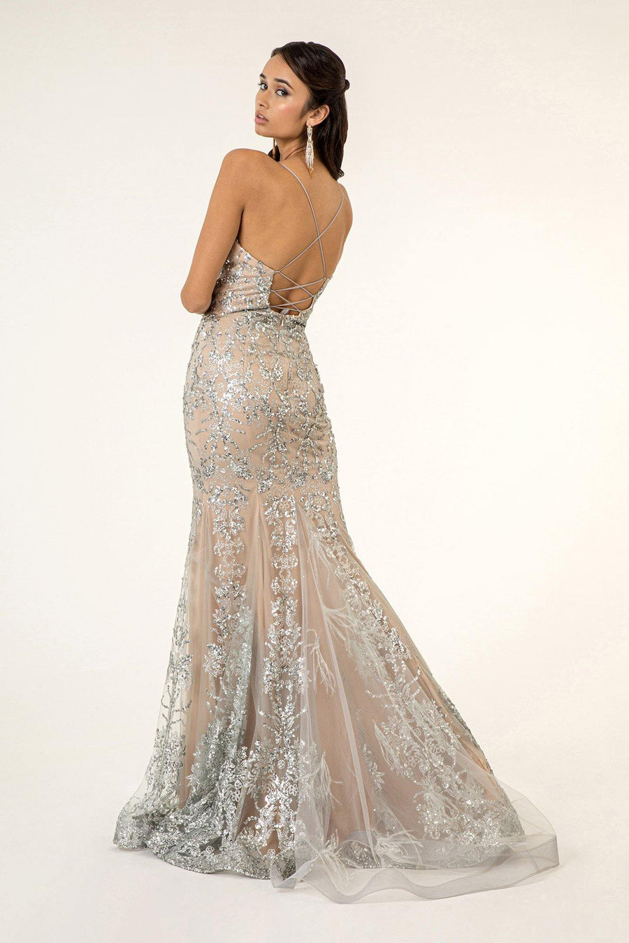 Long Formal Spaghetti Strap Mermaid Prom Dress - The Dress Outlet