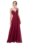 Long Formal Spaghetti Straps Evening Prom Dress - The Dress Outlet