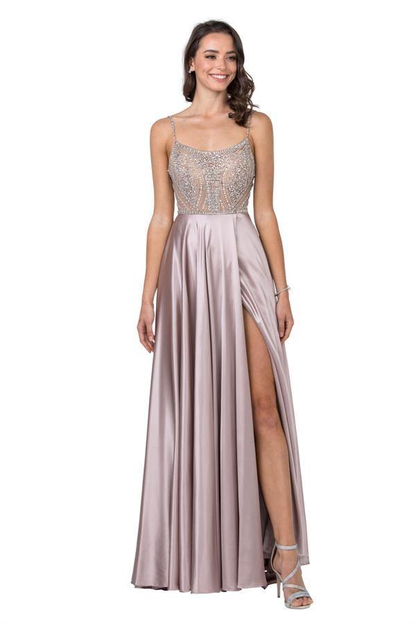 Long Formal Spaghetti Straps Evening Prom Dress - The Dress Outlet