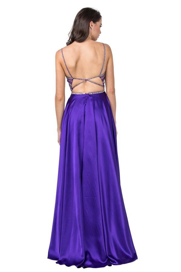 Long Formal Spaghetti Straps Evening Prom Dress - The Dress Outlet