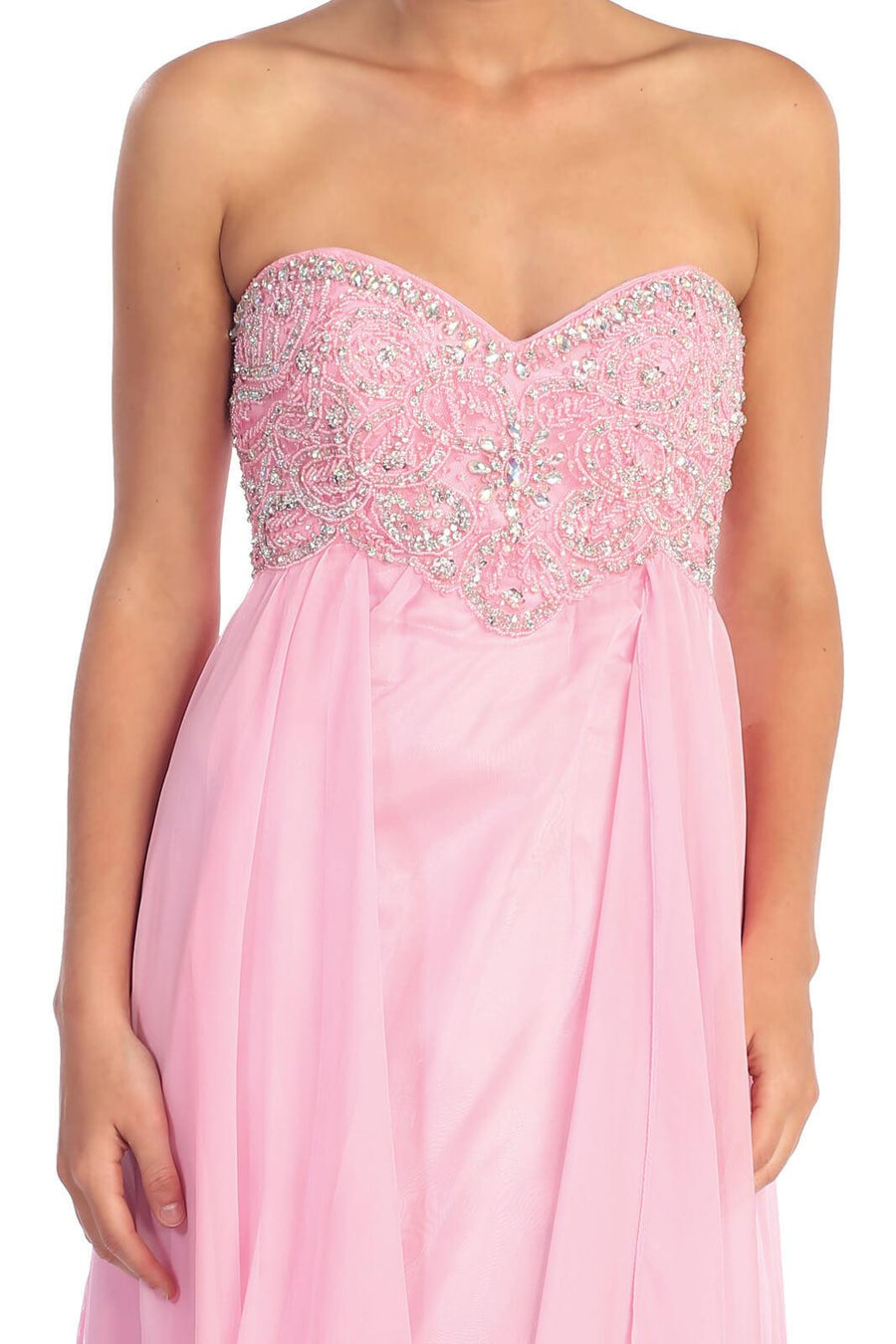 Long Formal Strapless Chiffon Prom Dress - The Dress Outlet Elizabeth K