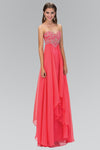 Long Formal Strapless Chiffon Prom Dress - The Dress Outlet