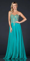 Long Formal Strapless Evening Prom Dress - The Dress Outlet