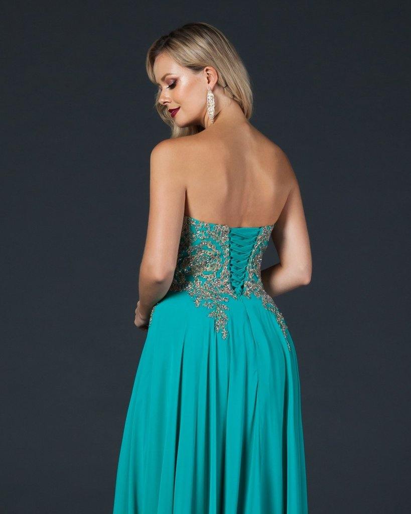 Long Formal Strapless Evening Prom Dress - The Dress Outlet