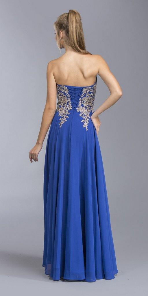 Long Formal Strapless Evening Prom Dress - The Dress Outlet