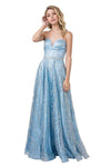 Long Formal Strapless Glitter Evening Prom Gown - The Dress Outlet