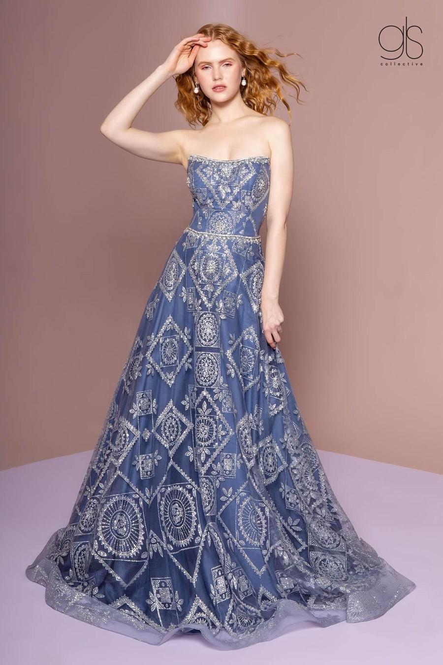 Long Formal Strapless Prom Evening Dress - The Dress Outlet Elizabeth K