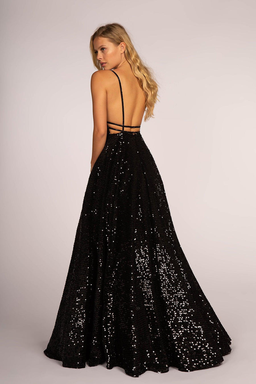 Long Fully Sequins Prom Formal Ball Gown - The Dress Outlet Elizabeth K