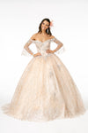 Long Glitter Mesh Quinceanera Dress - The Dress Outlet Elizabeth K