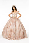 Long Glitter Mesh Quinceanera Dress - The Dress Outlet Elizabeth K