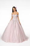 Long Glitter Mesh Quinceanera Dress with Cape - The Dress Outlet Elizabeth K