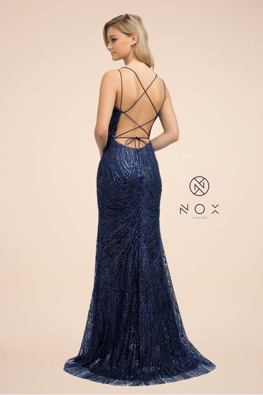 Long Glitter Prom Dress Evening Gown - The Dress Outlet Nox Anabel