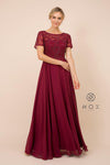 Long Gown With Appliqued Bodice Formal Dress - The Dress Outlet Nox Anabel