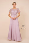 Long Gown With Appliqued Bodice Formal Dress - The Dress Outlet Nox Anabel