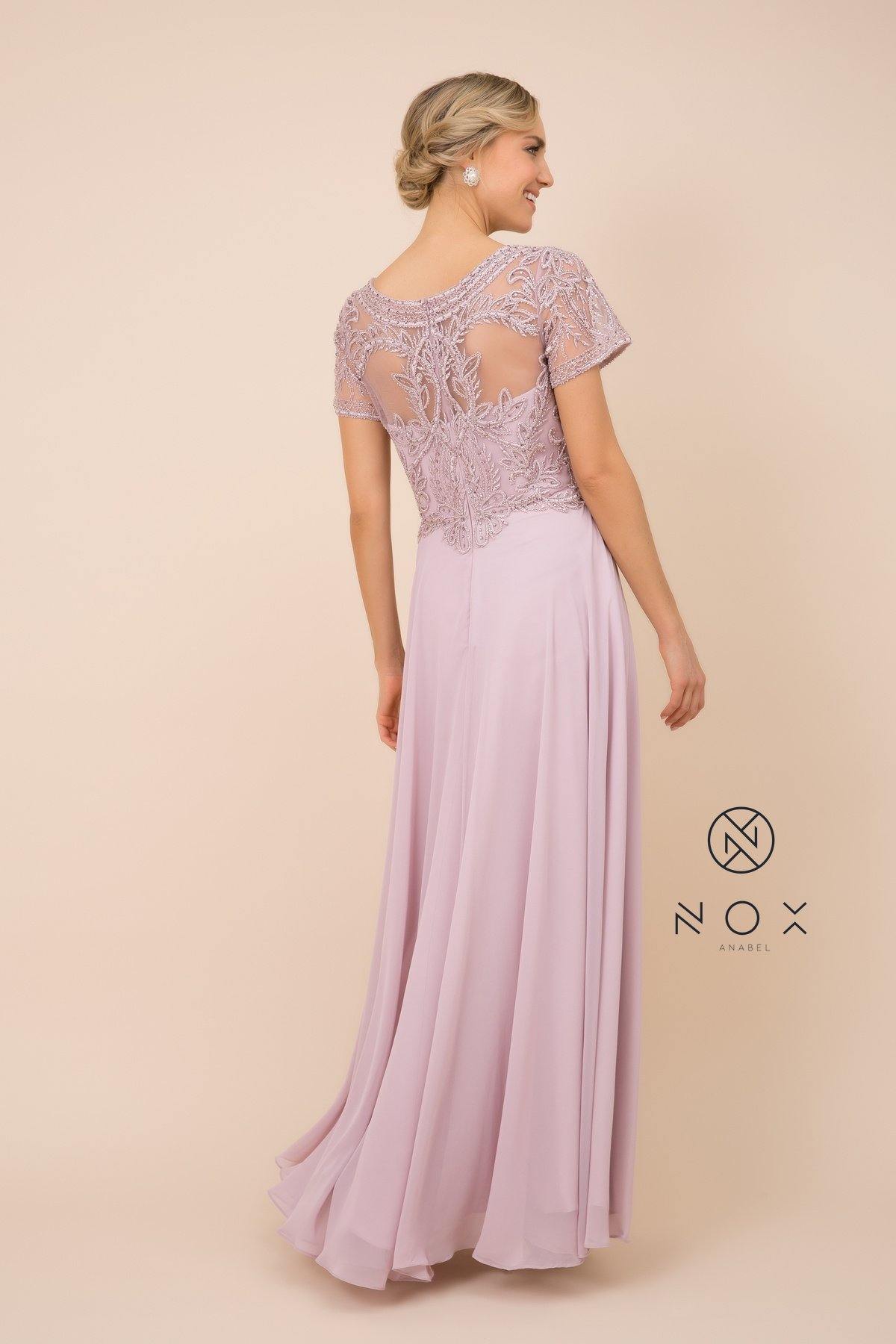 Long Gown With Appliqued Bodice Formal Dress - The Dress Outlet Nox Anabel