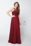 Long High Neck Formal Bridesmaid Dress - The Dress Outlet Nox Anabel