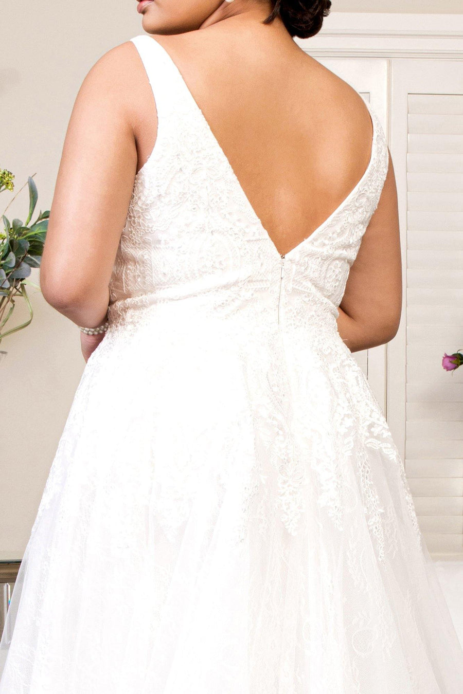 Long Ivory Wedding Gown - The Dress Outlet