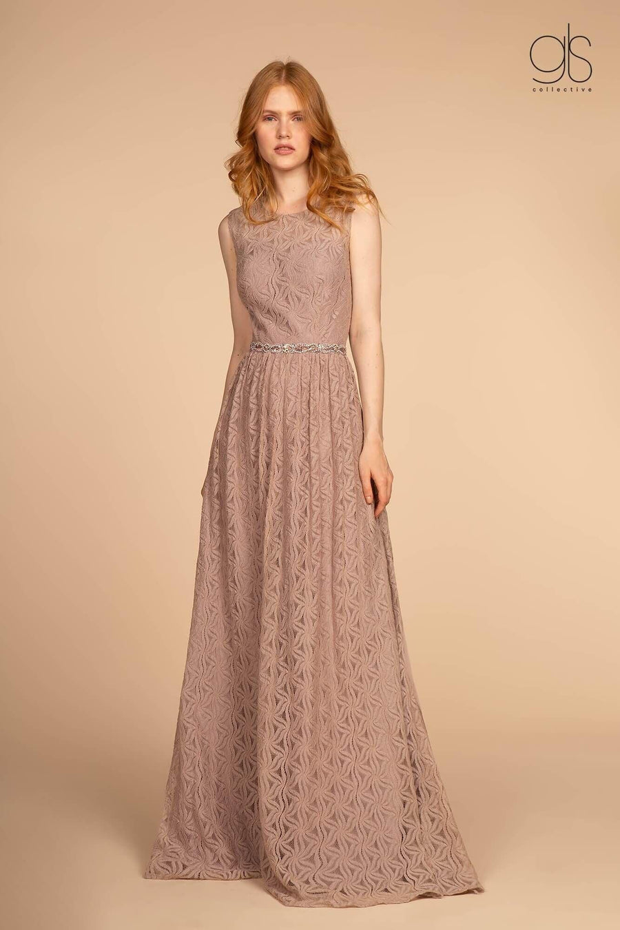 Long Lace Evening Formal Prom Dress - The Dress Outlet Elizabeth K