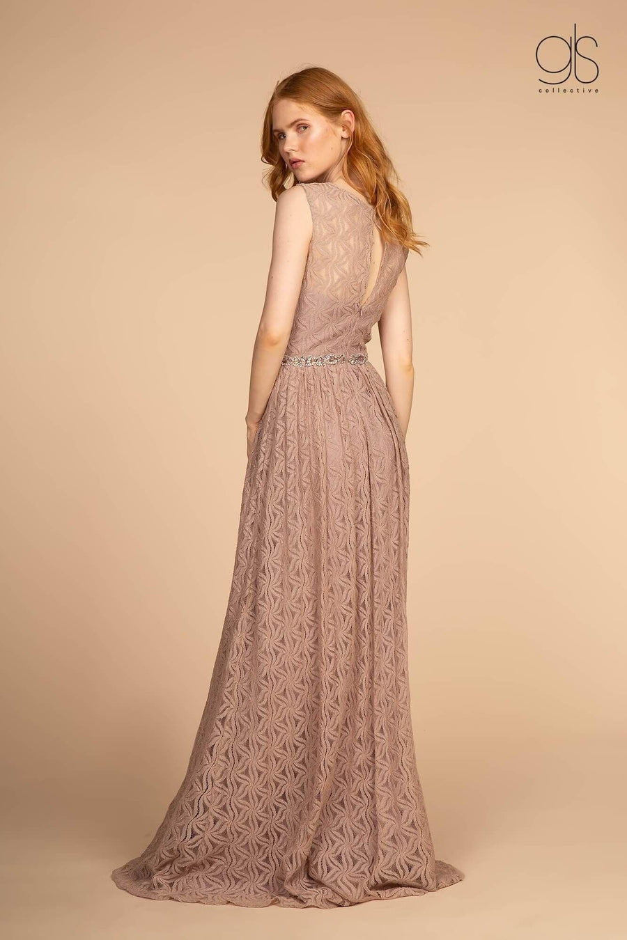 Long Lace Evening Formal Prom Dress - The Dress Outlet Elizabeth K