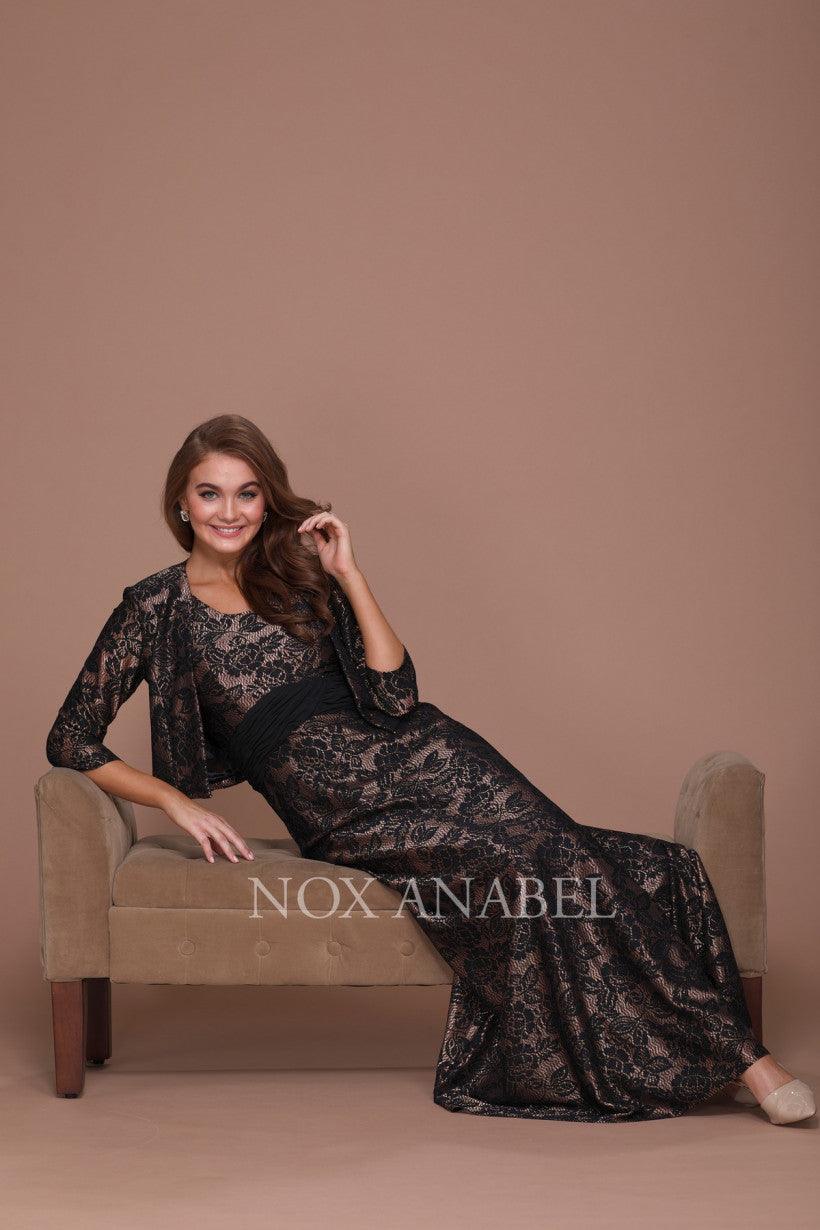 Long Lace Formal Mother of the Bride Dress - The Dress Outlet Nox Anabel