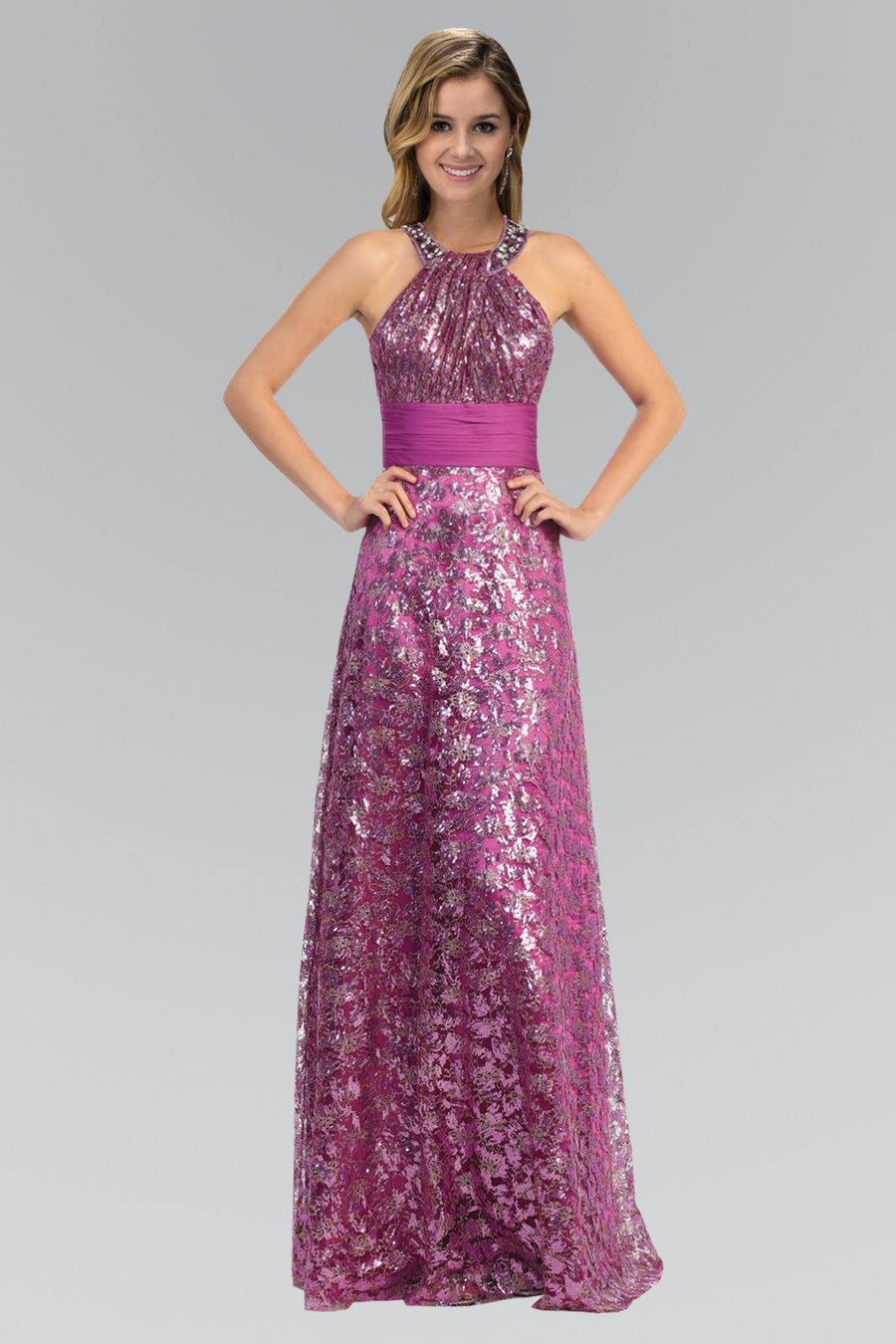 Long Lace Prom Dress Evening Gown - The Dress Outlet Elizabeth K